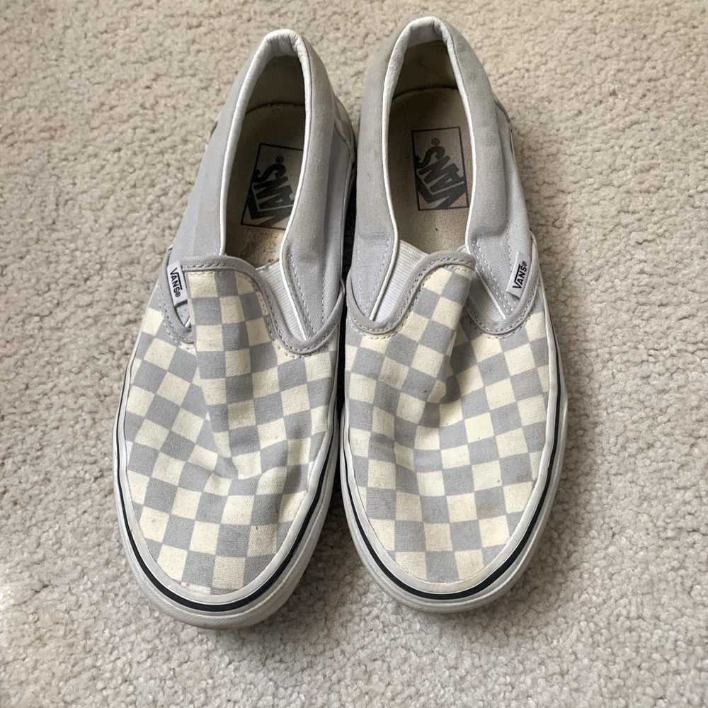 Grey blue checker print vans size womens 9